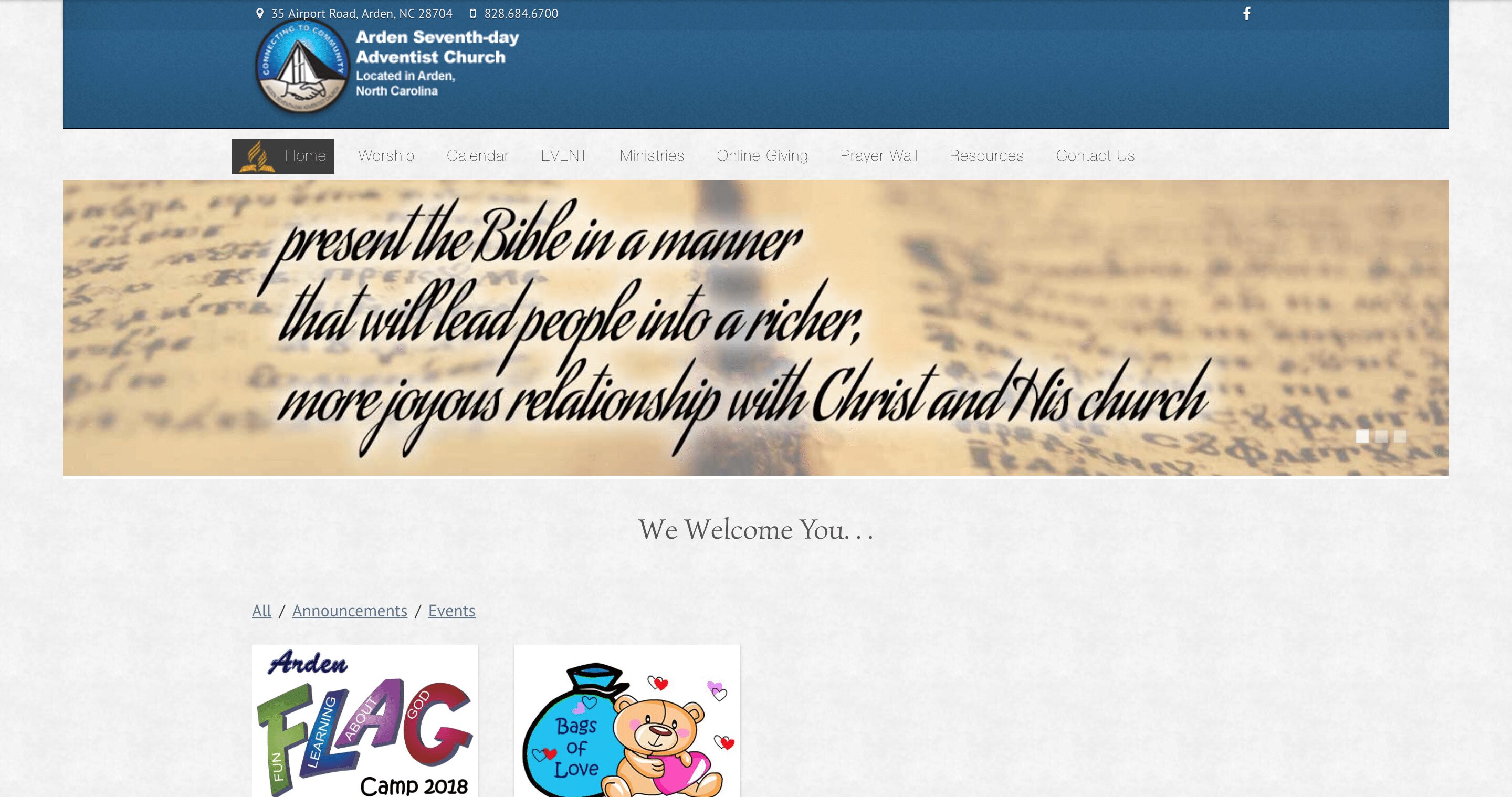 SO Services: Arden Adventist Homepage 1